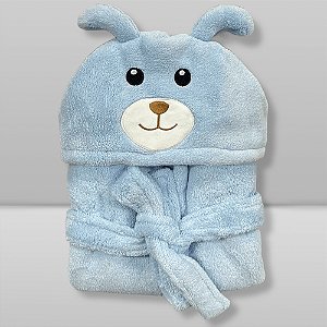 Roupão Infantil Animado Power Sec - Cão Azul