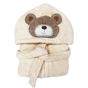 Roupão Infantil Animado Power Sec - Urso Bege