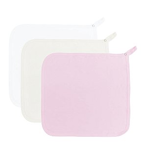 Kit Paninho de Boca Laço Bebê Babitas Bamboo - Rosa Baby (03 unidades)