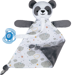 Naninha com Prendedor de Chupeta Soninho - Panda Cinza