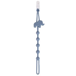 Prendedor de Chupeta em Silicone Cloudy - Elefante Azul