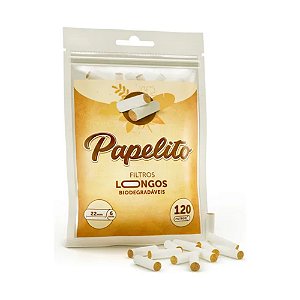 Filtro Biodegradável Longo 22x6mm 120un Papelito