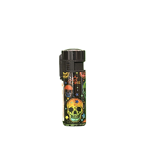 Isqueiro Maçarico Skull 1 Chama Firestar