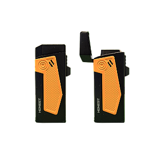 Isqueiro Maçarico Honest 4 Chamas com Furador BCZ769A Amarelo