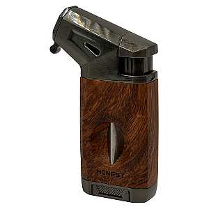 Isqueiro Maçarico Honest 1 Chama com Cortador V BCZ803M Madeira