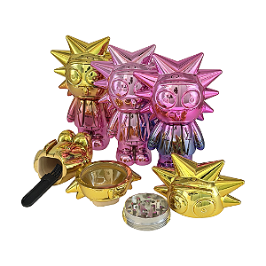 Dichavador Metal e Acrílico Rick e Morty Boneco 4 Partes 80x120x40mm