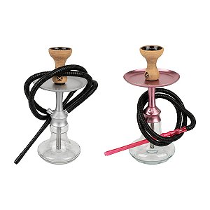 Kit Narguile Al Farid Setop Completo Ouro Vidro e Alumínio