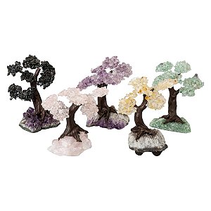 Bonsai Decorativo de Cristais Naturais P com 8 Folhas Ajustáveis - Linha Energética