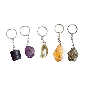 Chaveiro de Pedra Natural Cristais Esotéricos