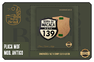 Placa Decorativa mod. Envelhecida Serra da Macaca ROTA 139