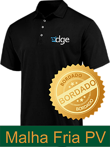 Camiseta Polo Malha Fria PV Bordada Personalizada Com Logo Uniforme