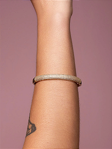 Bracelete com Zircônias folheado em ouro 18k