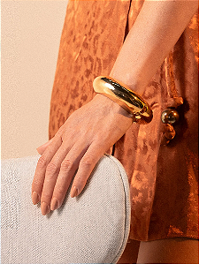 Maxi Bracelete Liso folheado em ouro 18k