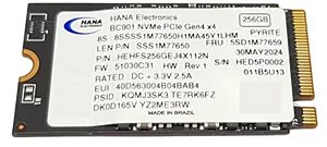 SSD 256GB M2 Nvme 2242 - Smart/ Samsung /Hana