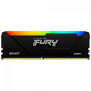 Memória para Desktop DDR4 8GB 3200Mhz Kingston HyperX Fury RGB Black KF432C16BB2A/8