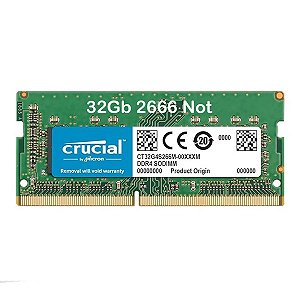 Memoria para Notebook DDR4 32GB 2666Mhz PC4-21300 Crucial - CT32G4S266M