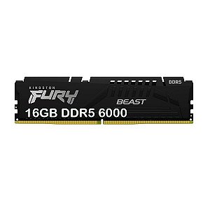 Memoria para Desktop DDR5 16GB 6000Mhz Kingston HyperX Fury Black - KF560C40BB-16