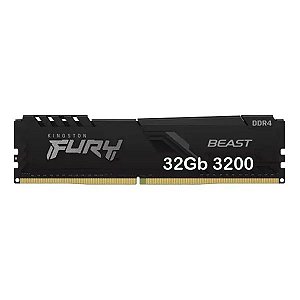 Memoria para Desktop DDR4 32GB 3200Mhz Kingston Fury Beast Preto - KF432C16BB/32