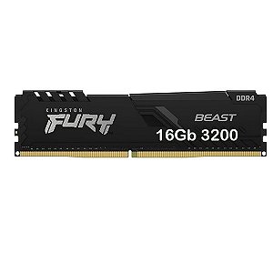 Memoria para Desktop DDR4 16GB 3200Mhz Kingston Fury Black - KF432C16BB/16