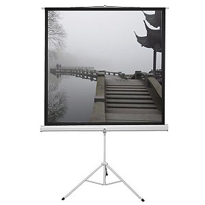 Tela de Projeção com Tripé Retrátil 110" Polegadas 2x2m 1:1 Sumay TTQS110
