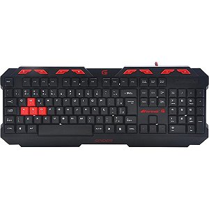 Teclado USB Gamer Fortrek Spider GK706 Preto e Vermelho