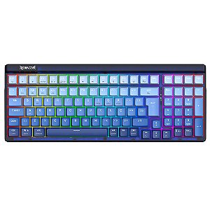 Teclado Redragon Garen Pro Azul RGB Sem Fio ABNT2 Switch Purple