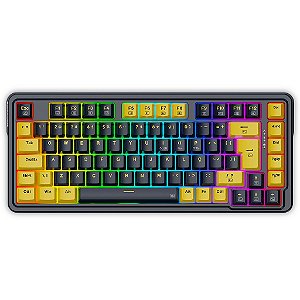 Teclado Redragon ELF Preto Amarelo RGB ABNT2 Switch Melt Gold