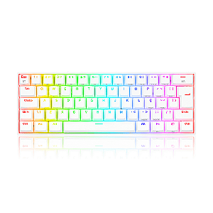 Teclado Redragon Draconic Pro Rgb Branco Switch Marrom Abnt2