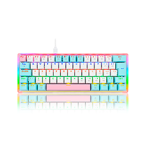 Teclado Redragon Akali Ice Cream Rainbow Switch Marrom Pt