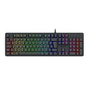 Teclado Membrana Gamer Redragon Netherbane RGB K521-RGB Preto