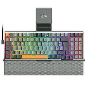 Teclado Mecânico Redragon Olaf Cinza RGB ABNT2 Switch Brown