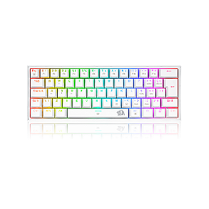 Teclado Mecânico Redragon Fizz RGB Branco Switch Vermelho