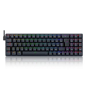 Teclado Mecânico Gamer Redragon Ashe Rgb Preto Switch Azul