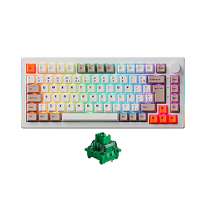 Teclado Mecânico Akko 5075S Steam Engine ABNT2 Switch V3 Matcha Green Pro
