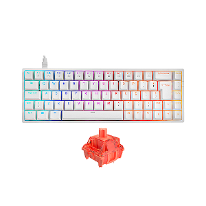 Teclado Mecânico Akko 3068S Branco ABNT2 Switch Akko Orange