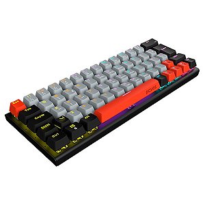 Teclado Mecanico 60% Pcyes Kuromori Black Vulcan - Switch Red - Led Rainbow - PTKM60RD