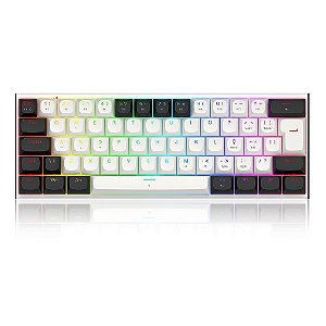 Teclado Magnético Redragon Fidd Preto Branco ABNT2 Switch Pink
