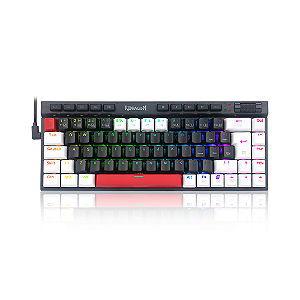 Teclado Gamer Redragon Magic Wand Rgb Preto Branco Vermelho