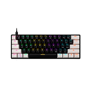 Teclado Gamdias Aura Gk2 Preto Branco Rainbow Switch Marrom