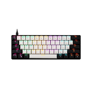 Teclado Gamdias Aura Gk2 Branco Preto Rainbow Switch Azul Pt
