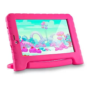 Tablet Multilaser Discovery Kids 7 Pol 3G Wi-Fi 8GB Dual Câmera Android Rosa NB292