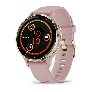 Relógio Smartwatch Garmin Venu 3s Rosa Dourado Music GPS Tela AMOLED 41mm