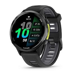 Relógio Garmin Forerunner 970 Music Amoled Cinza em Titânio DLC Preto 47mm