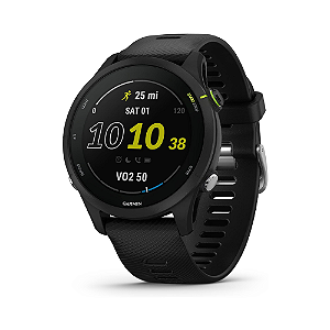 Relógio Garmin Forerunner 255 Music Com GPS Preto 46mm