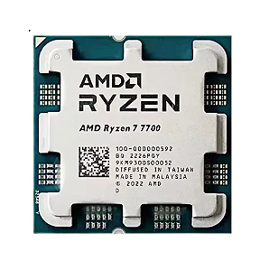 Processador AMD Ryzen 7 7700 3.8GHz (5.3GHz Max Turbo), Cache 32MB, 8 Cores, 16 Threads, AM5 - 100-10000059 OEM