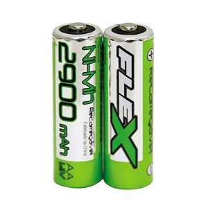 Pilha Recarregavel AA 2900mAh FX-AA29B2 (Com 2 Pilhas) Flex Gold