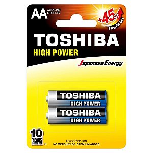 Pilha Alcalina AA 1,5v LR6GCP (Com 2 Pilhas) Toshiba
