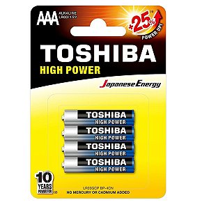 Pilha Alcalina AAA 1,5v LR03GCP (Com 4 Pilhas) Toshiba