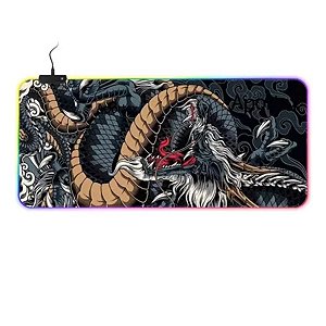 Mousepad Gamer Bi 30x80cm Dragão azul RGB Exbom