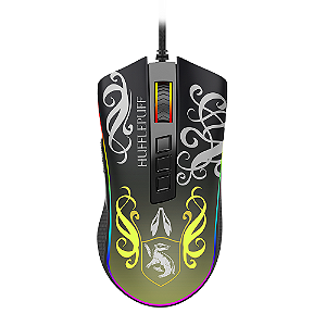 Mouse Gamer Redragon Harry Potter Cobra RGB Hufflepuff Preto e Amarelo